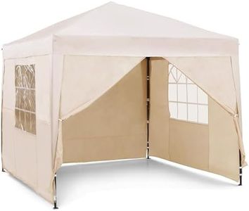 VonHaus Pop Up Gazebo 2.5 x 2.5m – Outdoor Garden Marquee Shelter Canopy with Removable Sides, Storage Bag, Leg Weight Bags, Pegs & Cords – Waterproof, Heavy Duty Steel Frame, Easy No Tool Assembly