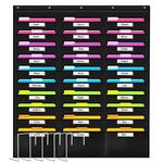 Godery School Pocket Chart?30 Signatory Pocket, Heavy Duty Hanging File Folders Pocket Chart Cascading Organizer & 5 Hangers Hooks, Perfect for Classroom, School, Office or Home Use