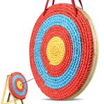 VEVOR Archery Target, 3 Layers 20" Arrow Target, Traditional Solid Straw Round Archery Target Shooting Bow, Hand-Made Arrows Target, Coloured Rope Target for Backyard Outdoor Hunting Shooting Practice