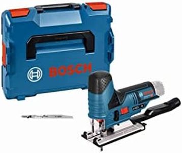 Bosch Professional 0 601 5A1 002 Seghetto Alternativo GST 12V-70, 2 Lame, Pattino, Protezione, Profondità di Taglio in Legno 70 mm, Batterie e Caricabatteria Non Inclusi,Blu