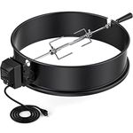 Onlyfire Universal Black Coated Steel Rotisserie Ring Kit Fits All 21 1/2-22 1/2 inches Outer Diameter Charcoal Kettle Grills