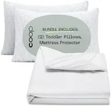 Coop Home Goods The Original Toddler Adjustable Pillow & Ultra Tech Waterproof Mattress Protector Bundle, Set Includes (2) Toddler Pillows & (1) Waterproof Mattress Protector Twin