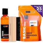 SNEAKARE Basic Shoe Cleaning Kit 100ml Shoe Cleaner & 1 Medium Bristle Shoe Cleaner Brush, White Shoe Cleaning Kit, Shoe Cleaner Kit For Sneakers, Sports Shoe Cleaner