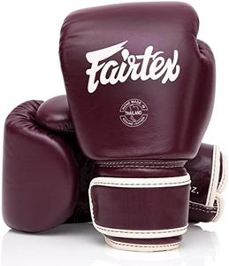 Fairtex BGV16 Leather Muay Thai Boxing Gloves - Lightweight | Compact Size | Superior Hand & Wrist Protection | Premium Leather | Grip Bar, Suitable for Training & Competition (Maroon-8oz)