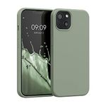 kwmobile Case Compatible with Apple iPhone 13 Case - TPU Silicone Phone Cover with Soft Finish - Gray Green