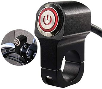 Motorcycle CNC Aluminium Alloy Handlebar Kill Headlight Switches for 12V 10A 1" 25mm Handlebar Headlight Switch with Indicator Light-Red