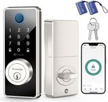 ELAMOR Smart Lock, Fingerprint Door Lock, 6-in-1 Keyless Entry Door Lock with Bluetooth App Control, Touchscreen Keypad, Easy to Install, Auto Lock, Smart Deadbolt for Home Use, ANSI Grade 3