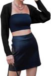 Zeagoo Women 2024 Fall Winter Shrug Sweater Long Sleeve Knit Bolero Crop Top Drop Shoulder Cardigan for Dresses Black