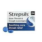 Strepsils Sore Throat & Cough Lozenges, 24s, Gluten Free, Sore Throat and Dry Cough Relief, Fights Infection, Works in 5 Mins