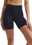 Awwena Wenabutter Women's 2"/4"/6"/8" Biker Shorts High Waist Yoga Gym Shorts Workout Running Volleyball Spandex Yoga Shorts Tummy Control 6'' Black XX-Small