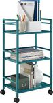 Ameriwood Home Marshall 3 Shelf Metal Rolling Utility Cart, Teal