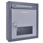 Plantex All in one Multipurpose use Box- Letter Box/Post Box for Gate Home and Office/Suggestion Box for Office use/Complaint/Donation Box with Lock Table Top or Wall Mount Pack of 1 - (Grey)