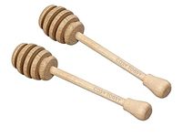 cosy tossy 5.5 Inch Long Handcrafted Wooden Honey Dipper Stick - Pack of 2 Natural