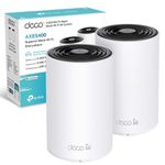 TP-Link Deco XE75 AXE5400 Whole Home Mesh Wi-Fi 6E System, Tri-Band Wi-Fi, Gigabit Ports, AI-Driven Mesh, cover up to 5,500 ft2, Connect up to 200 devices,1.7 GHz Quad-Core CPU, HomeShield, Pack of 2