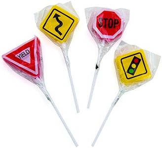 Fun Express Frosted Street Sign Lollipops - Fun Edible Party Favors for Birthdays - Receptions & Special Occasions - Individually Wrapped Candy Suckers - Perfect for Celebrations - 12 Pieces