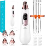 Blackhead Remover Vacuum, Electric Blackhead Remover Vacuum Pore Vacuum with 3 Levels and 4 Suction Heads - Blackhead Suction Remover Blackhead Remover Tool Acne Comedone Extractor Tool