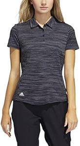 adidas Golf Women's Standard Space-Dyed Polo Shirt, Black/White, Medium