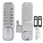 Mechanical Keyless Entry Door Lock 1‑11 Digits Combination Password Security Coded Lock with Pushbutton Keypad for Kitchen Office Balcony Sliding Door