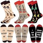 Belloxis Mens Guitar Socks 9-11 Multipack Guitar Gifts for Men Calf Socks