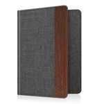 Fintie Passport Holder, Slim Travel Wallet RFID Blocking Card Case Cover Passport Cover Protector Travel Essentials with Credit Card Slots for Women/Men (Denim Charcoal Brown)