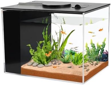 AQUANEAT Fish Tank, 1 Gallon Betta Fish Tank, Small Aquarium Kit with LED Light and Water Filter Pump