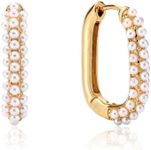 Kenivira Gold Pearl Hoop Earrings P