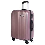 Luggero- CLASSIC Light-Weight & Durable Polycarbonate ROSE GOLD Unisex Hard Luggage| Medium - 65cm|8 SMOOTH SPINNER TPV Wheels| Outer Combi Lock | Single Zip, Inner Zip, Service Zip| Trolley Bag