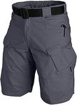 URBEST Tactical Shorts for Men Waterproof Breathable Quick Dry Hiking Fishing Cargo Shorts with Multi Pockets Grey L