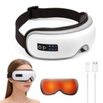Ovshnrr 6 Mode Eye Massager with Heat,Eye Massager with Bluetooth Music Capability, Folding Eye Mask Massager with Heat for Migraine Relief,Eye Strain, Dark Circles & Dry Eyes