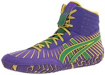 ASICS Men's Aggressor 4 Wrestling Shoe, 9.5M, Royal Azel/Green