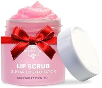 Dermasuri Lip Scrub Exfoliator - Sugar Scrubber & Moisturizer - Overnight Hydration - Brighten & Soften Dry & Dark Lips - For Men & Women