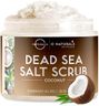 O Naturals 510g Ultra Hydrating Coconut Dead Sea Salt Scrub - Skin Smoothing Body Scrub Exfoliator & Foot Scrub, Body Exfoliator & Exfoliating Face Scrub - Facial Scrub
