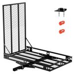 Goplus Hitch Mount Wheelchair Carrier, Mobility Scooter Loading Ramp, Heavy Duty Strong Hitch Cargo Carrier, 500 Lbs Capacity