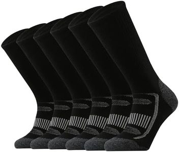SOX TOWN Men's Merino Wool Cushion Crew Socks for Outdoor Hiking Hike Trail Performance Moisture Wicking Lightweight Summer(Black XL)