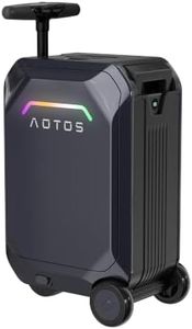 AOTOS Smart Rideable Electric Luggage – 22 Inch App-Controlled Carry-On Suitcase with Inline Skate Wheels, TSA & Airline Approved Hardshell, Zipperless Design for Airport Travel (22x14x9 Inches)