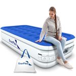 EnerPlex Never-Leak Twin Air Mattress with Built in Pump Raised Luxury Twin Airbed Double High Twin Inflatable Bed Blow Up Bed|Blue|Twin