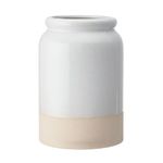 KitchenCraft IDUTENSIL Kitchen Utensil Holder, Ceramic, Cream