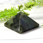 Reiki Crystal Products Labradorite Pyramid for Reiki Healing/Grid and Aura Cleaning, Vastu Correction and Crystal Healing Stone Pyramid 30-35 mm Approx (Color : Green)