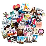 Travel Stickers Paris France Eiffel Tower Stickers Vintage Scrapbooking for Laptop Mobile Water Bottles Guitar Bike Car Auto Scooter