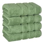 American Soft Linen Hand Towels, Hand Towel Set of 4, 100% Turkish Cotton Hand Towels for Bathroom, Hand Face Towels for Kitchen, Sage Green Hand Towel