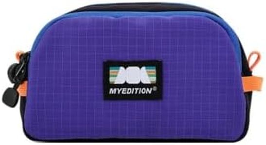 MYEDITION Makeup Bag Small Size, Lightweight Water-Resistant Nylon Cosmetic Bag Wide Opening Travel Toiletry Organizer (Sky Blue)