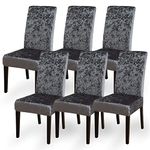 Aisprts Chair Covers, Crushed Velvet Dining Chair Slipcovers Set of 6 Removable Washable Stretch Chair Covers for Dining Chairs, Chair Protector Decoration Covers