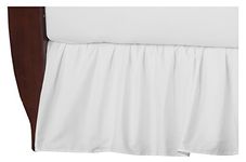 TL Care 100% Natural Cotton Percale Crib Bed Skirt, White, Soft Breathable, for Boys and Girls