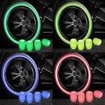 GREYANA Tire Valve Stem Caps Glow in Tire Valve Caps Luminous Tire Valve Cover Tire Valve Accessories for Universal Cars SUV Truck Motorcycle Bike, Cool Car Gifts (4 PIC Multi Colour)