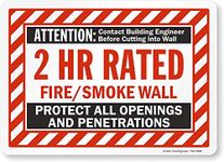 SmartSign-S-8939-EU "Attention - 2 Hr. Rated Fire / Smoke Wall" Label | 10" x 14" Laminated Vinyl