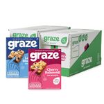 Graze Variety Box - Big Pack Snacks Selection - Blueberries & Lemon Healthy Snacks & Cherry Bakewell Oat Snack bars - Box of 56 Snacks - Packaging may vary - (56x30g)