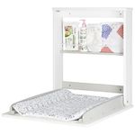 Badabulle Wall Mounted Changing Table, fold down baby changing unit with changing mat and storage