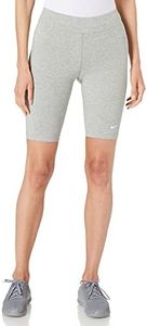 Nike Women's Sportswear Essential Bike Shorts, Dark Grey Heather/White, Medium