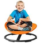 MONDEX Kids Rocking Chair, Autism Sensory Spinning Chair for Enhance Balance Sensory, Training Body Coordination, Relieve Vestibular Deficits, Swivel Chair Sit and Spin Toy,Orange