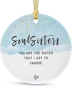 Always Soul Sister Ornaments Gift 2024, Christmas Forever Sisters Ornaments for Tree, Big Sisters Ornament,Sisterhood Friendship Hangings with Gift Box Greeting Cards